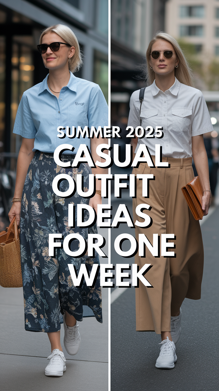 One Week Summer Casual Outfits Ideas 2025 for Women – Chic, Trendy & Cute Looks